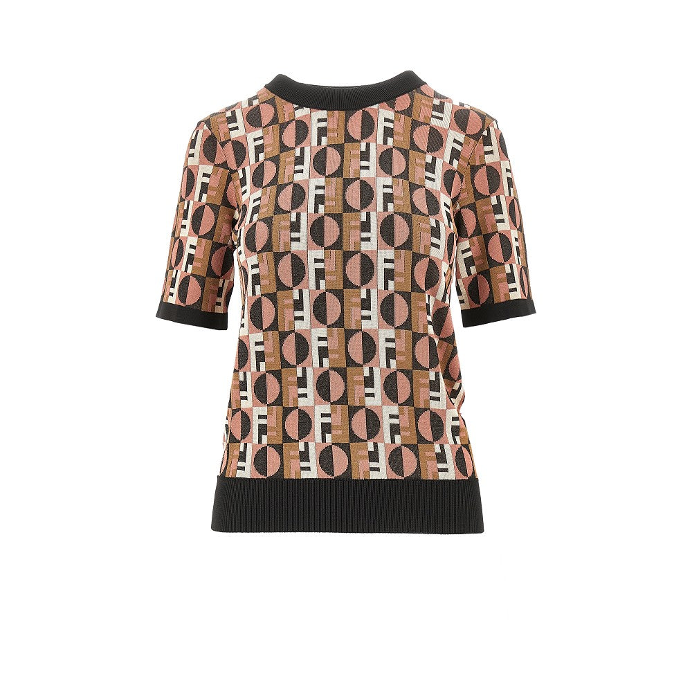 'Fendi Optical' jacquard knitted top