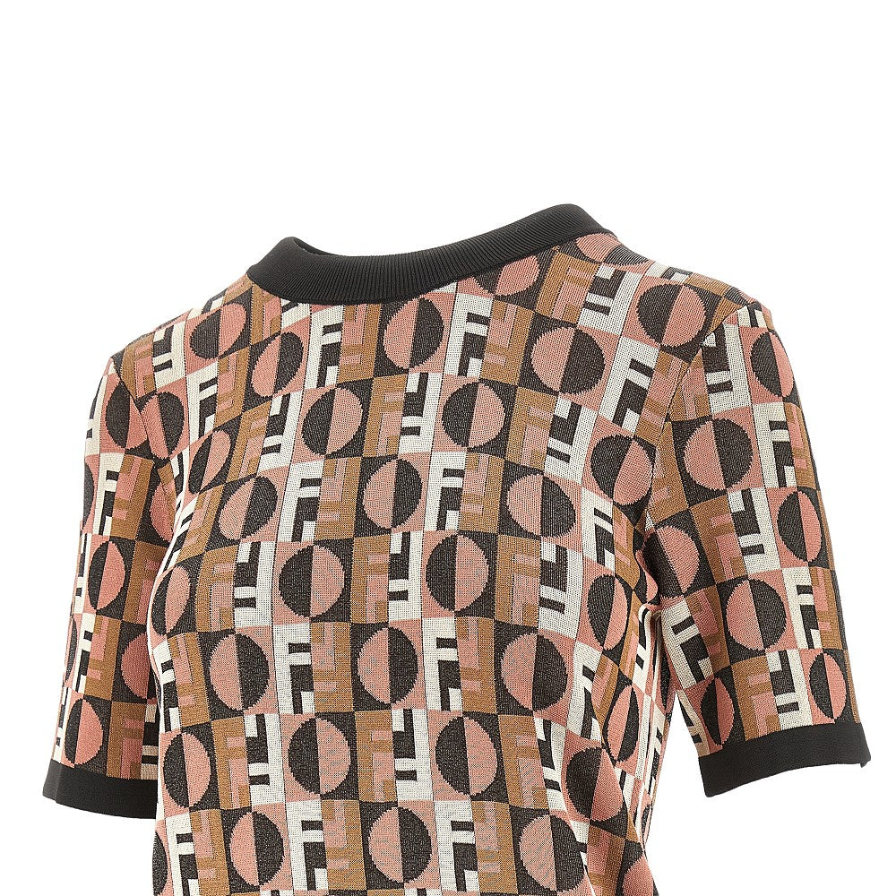 'Fendi Optical' jacquard knitted top
