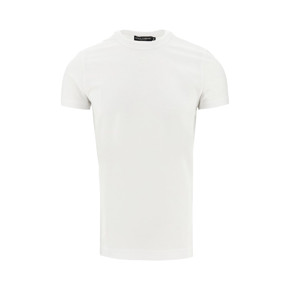 T-shirt in jersey stretch con ricamo DG