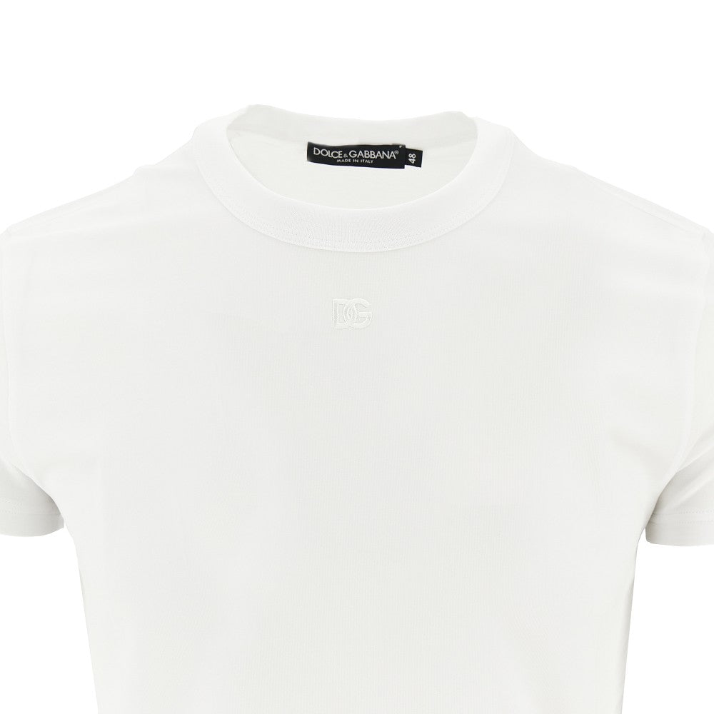 T-shirt in jersey stretch con ricamo DG