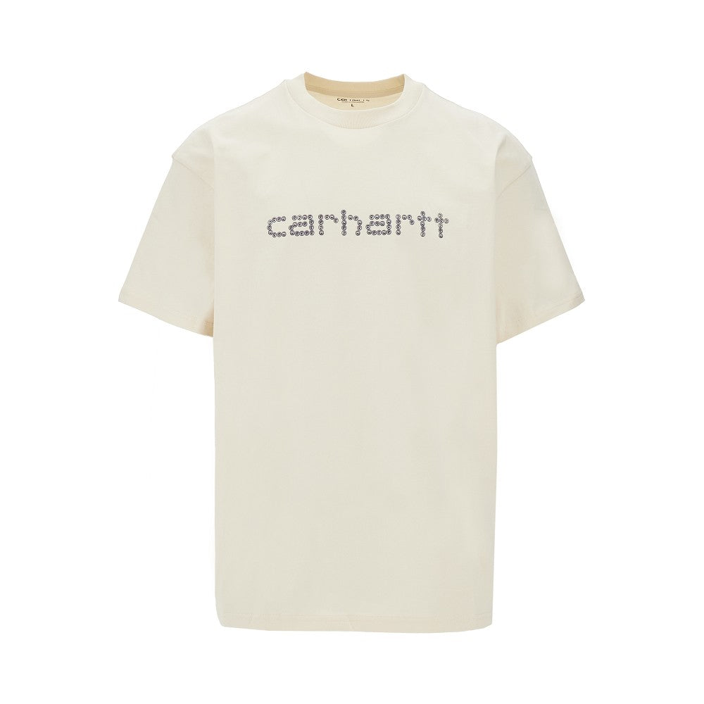 'Rivet Script' print T-shirt
