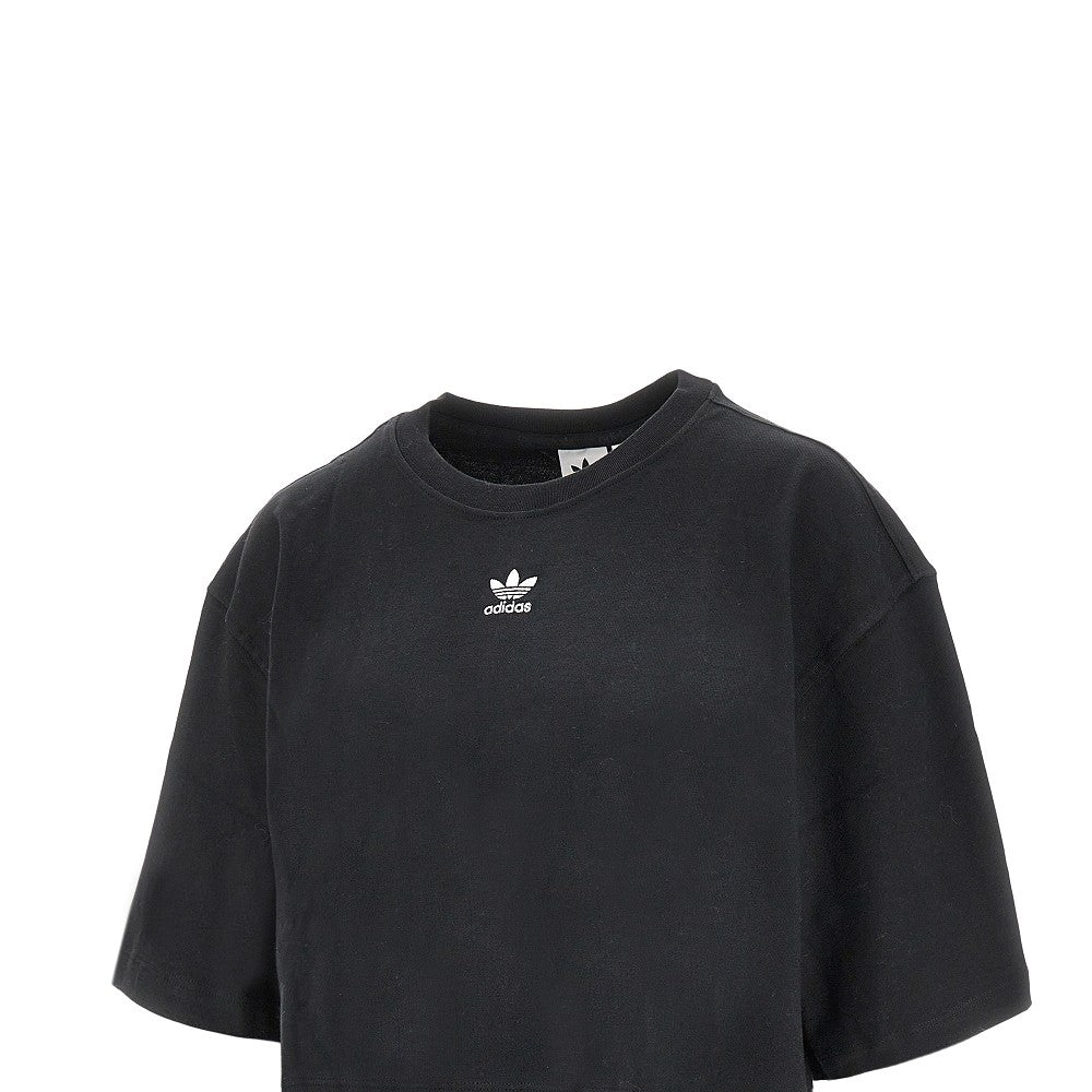 Cropped T-shirt with logo embroidery