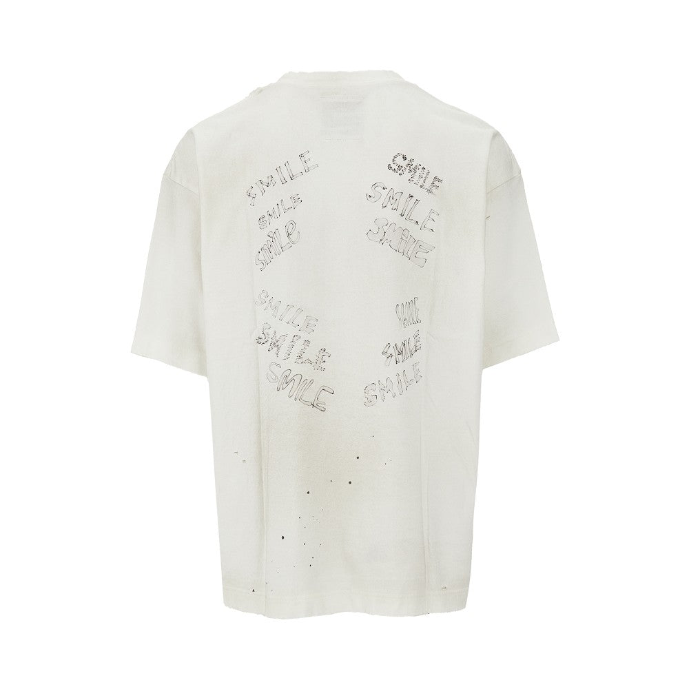 T-shirt distressed con stampa Leon