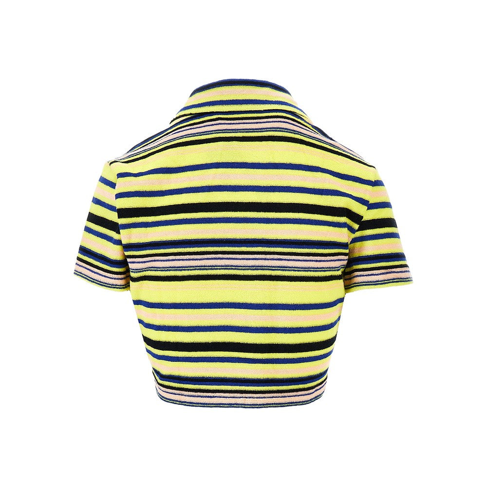 Striped towel cropped shirt