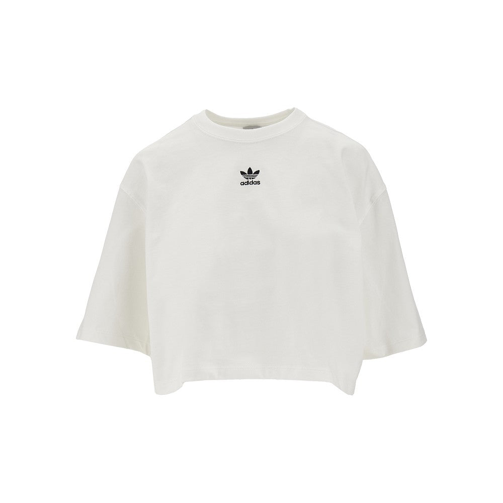 Logo embroidery cropped T-shirt