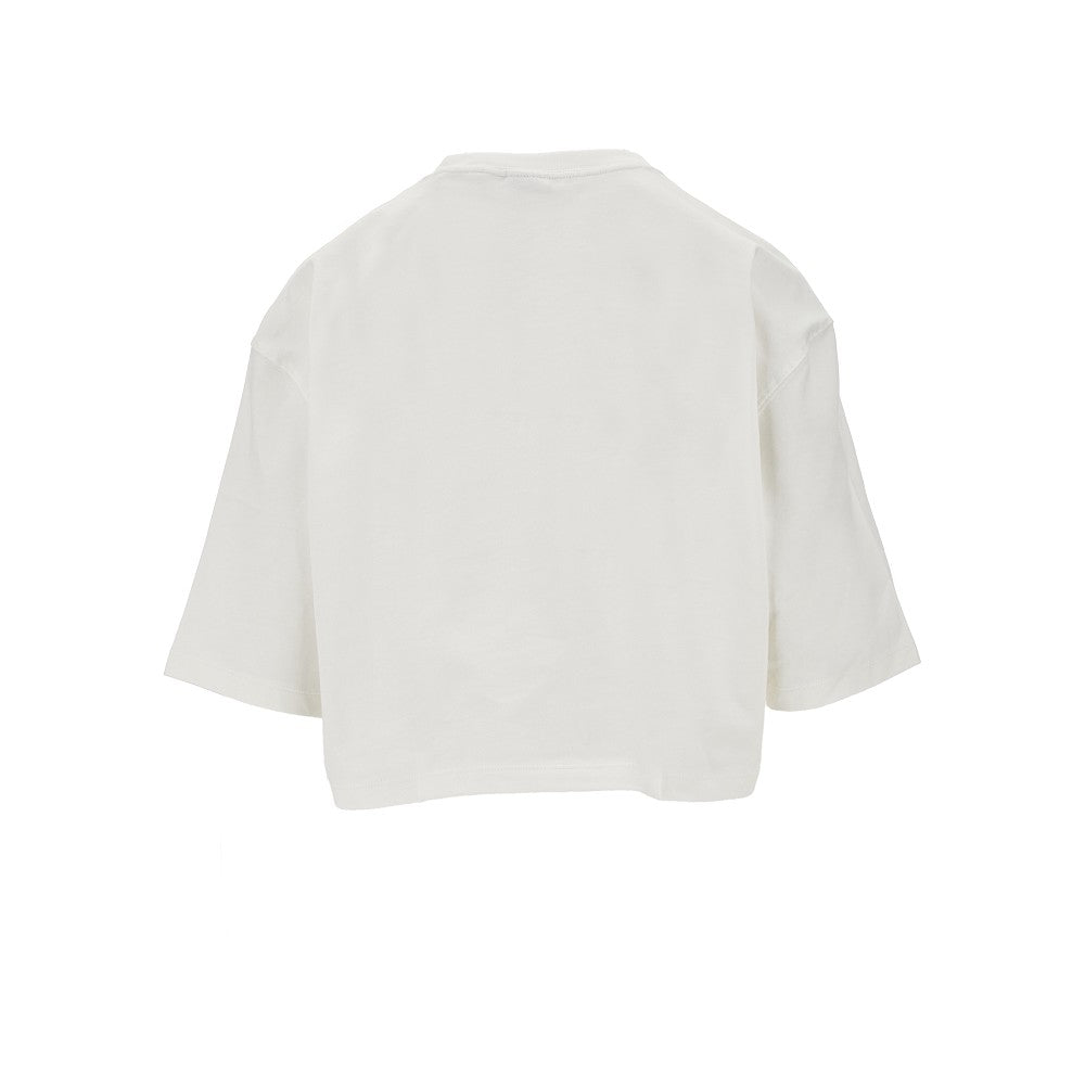Logo embroidery cropped T-shirt