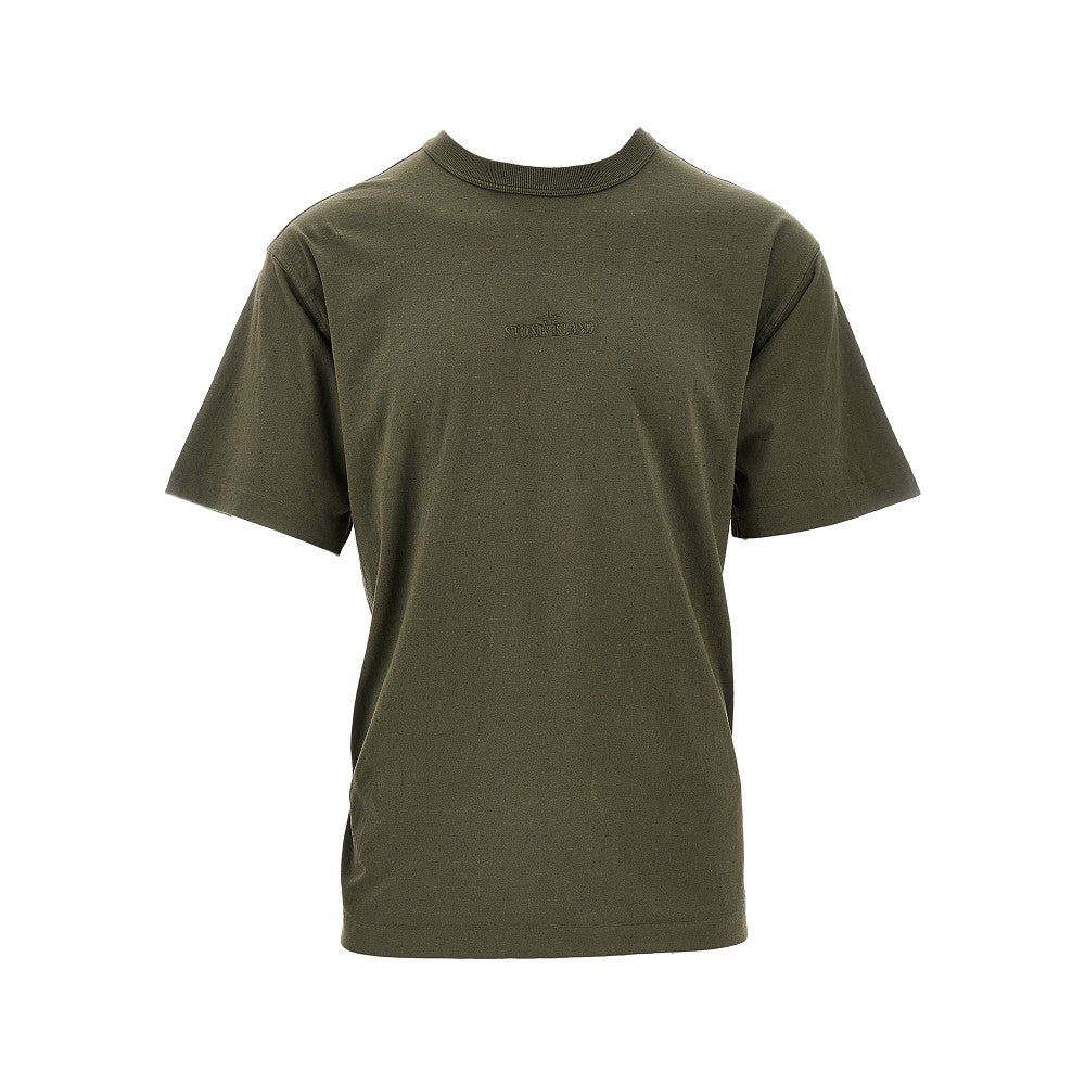T-shirt in cotone biologico con logo ricamato