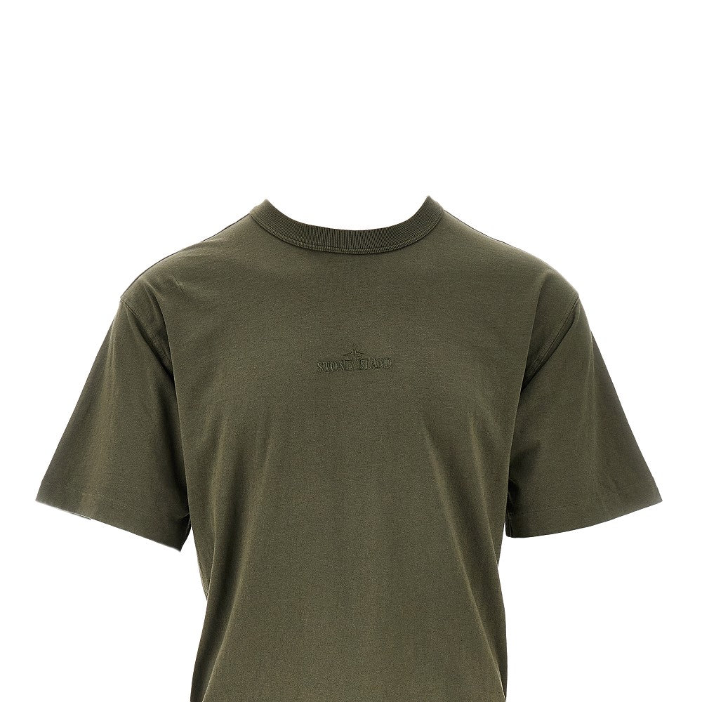 T-shirt in cotone biologico con logo ricamato