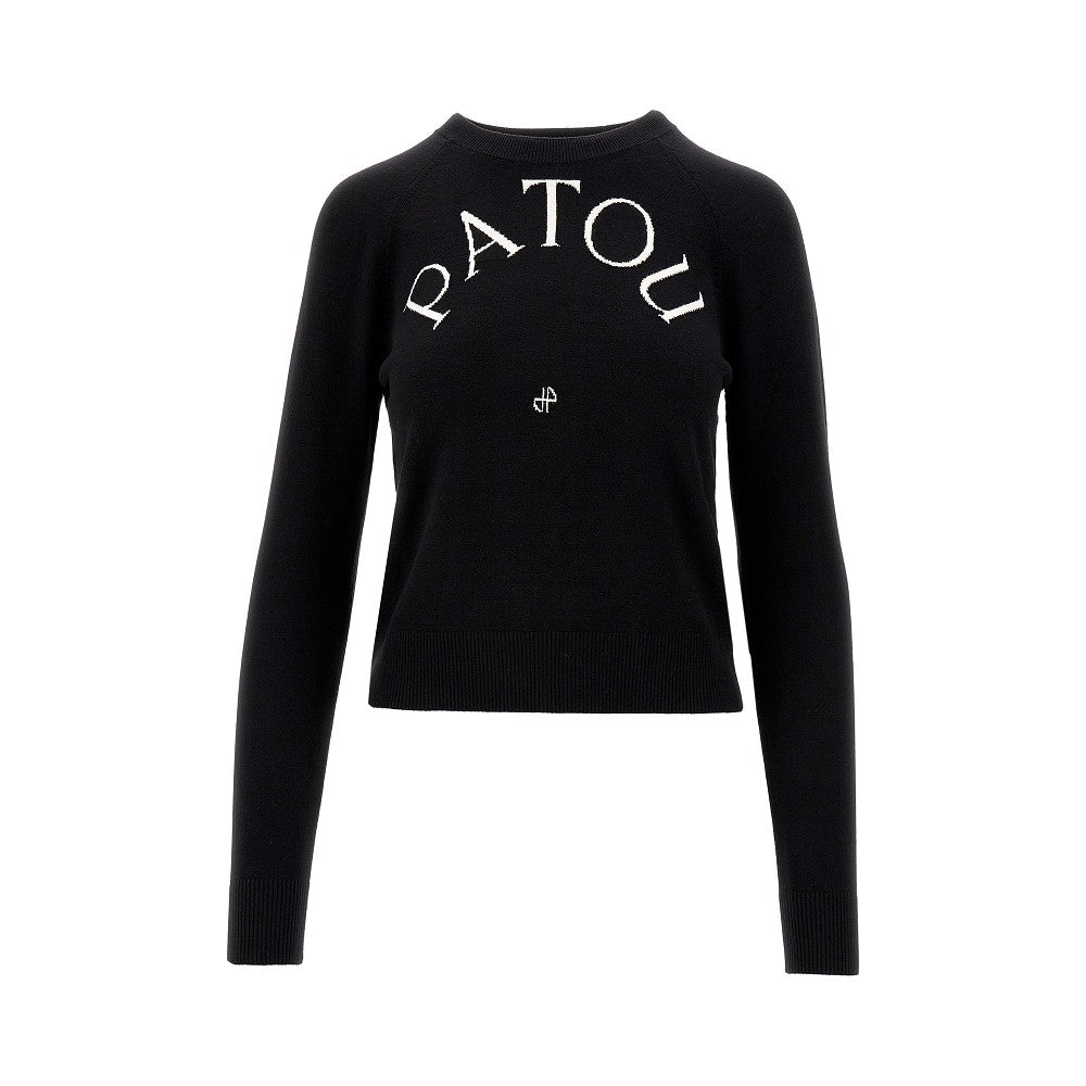 Jacquard logo crewneck sweater