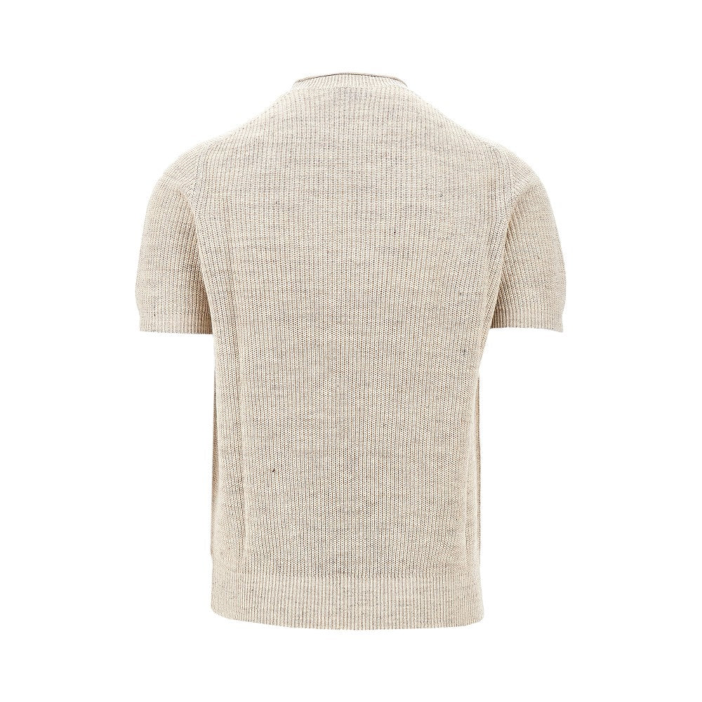 T-shirt in maglia a costa inglese