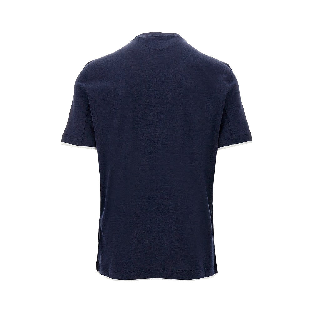 Faux Layering silk-blend T-shirt
