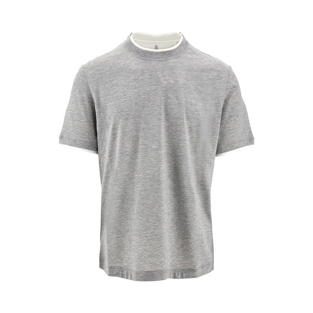 Faux Layering silk-blend T-shirt