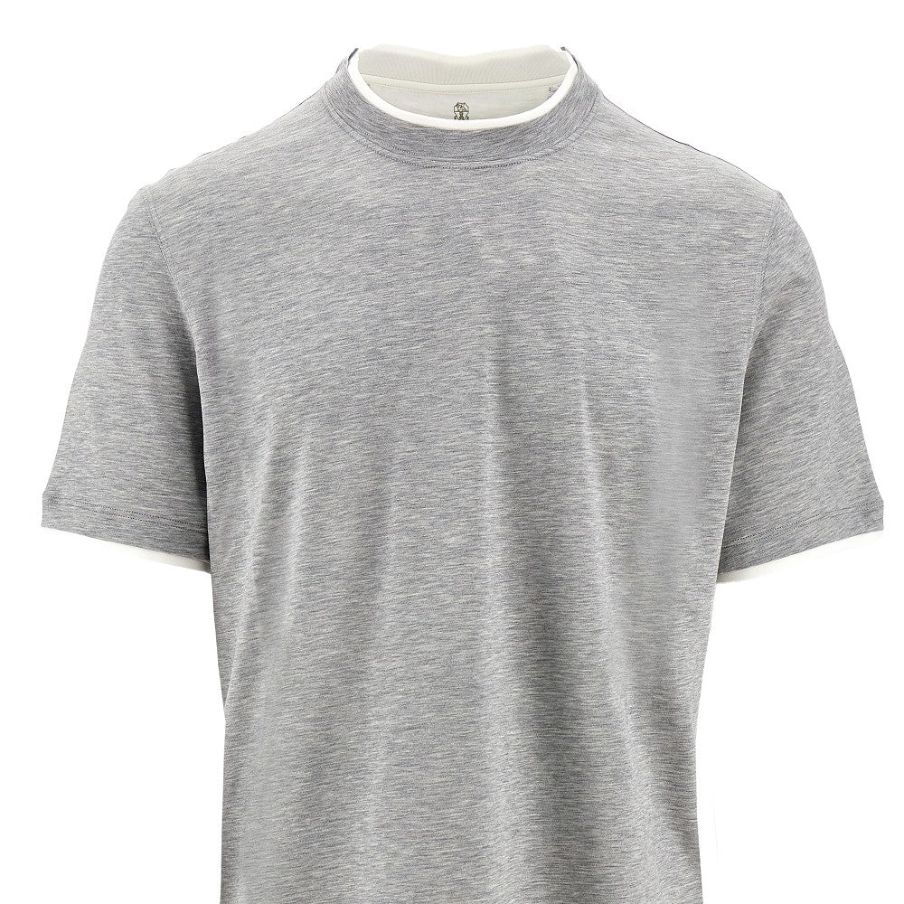 Faux Layering silk-blend T-shirt
