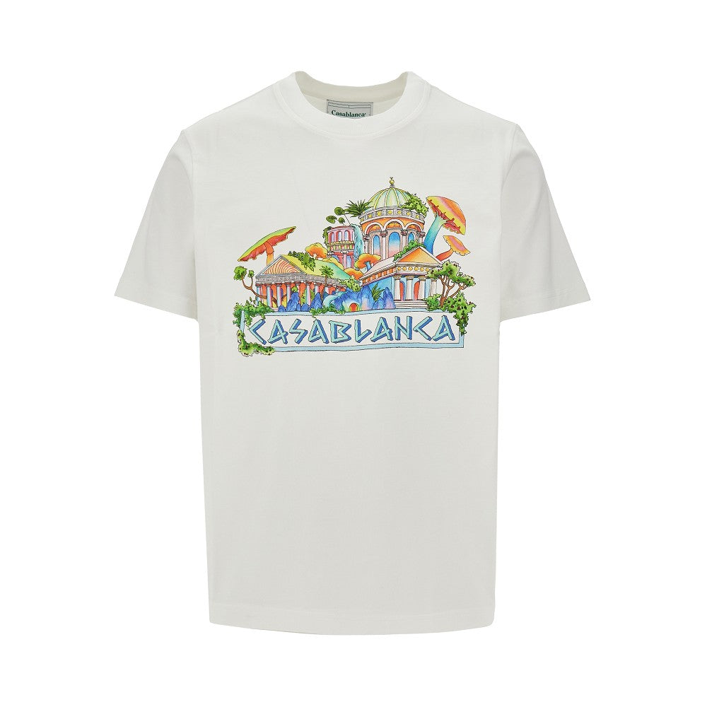 T-shirt con stampa 'The road to knowledge'