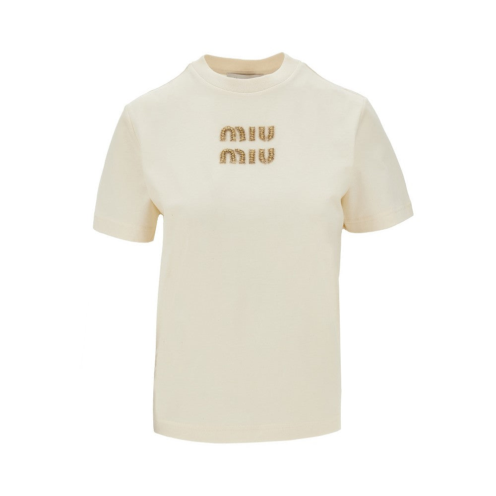 Crystals logo embroidery T-shirt