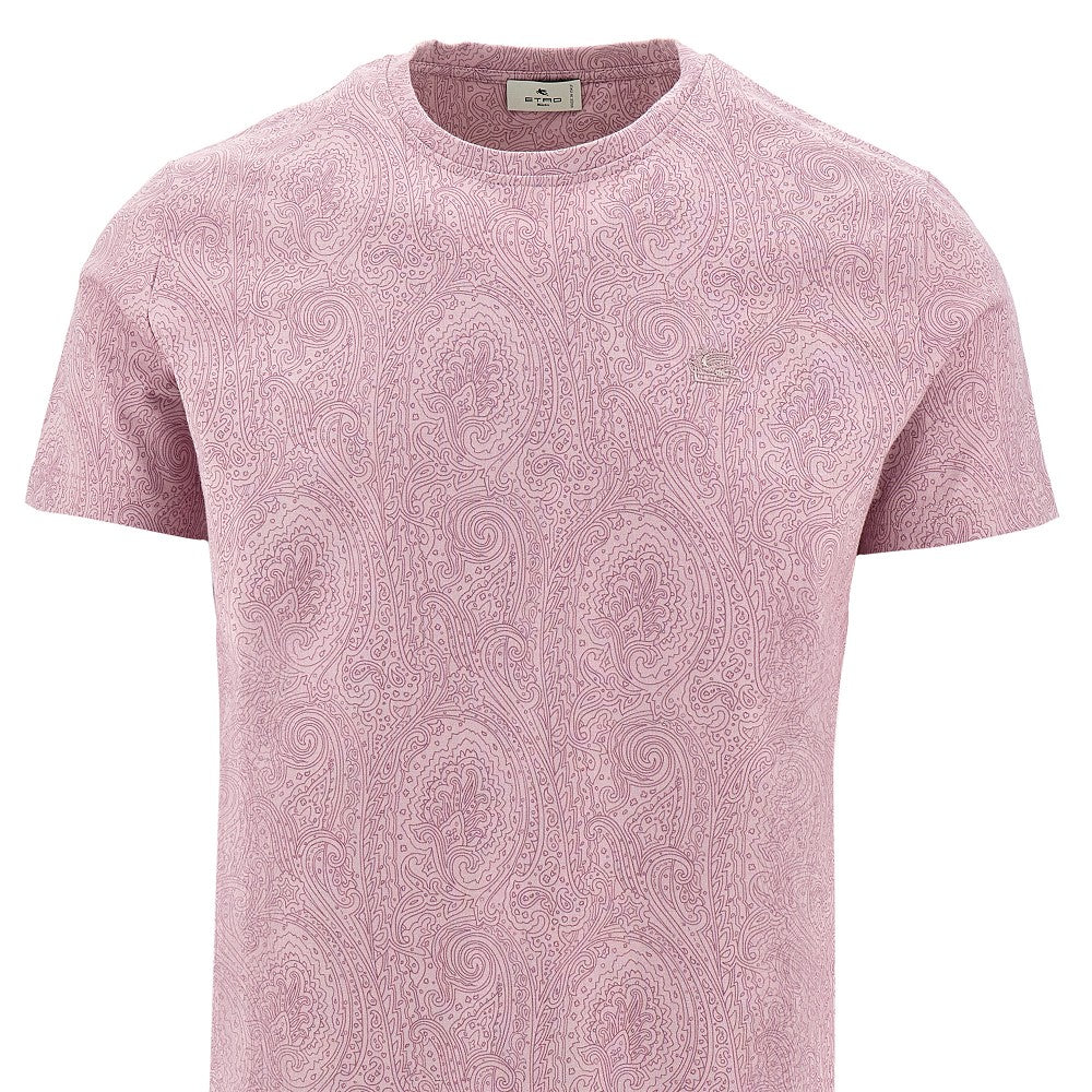 Paisley motif jersey T-shirt