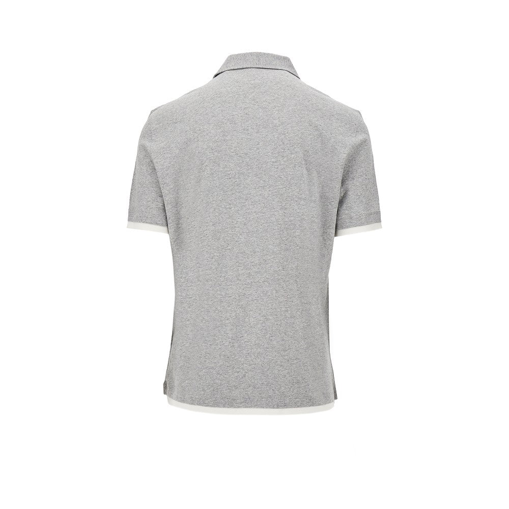 Layering effect jersey polo shirt