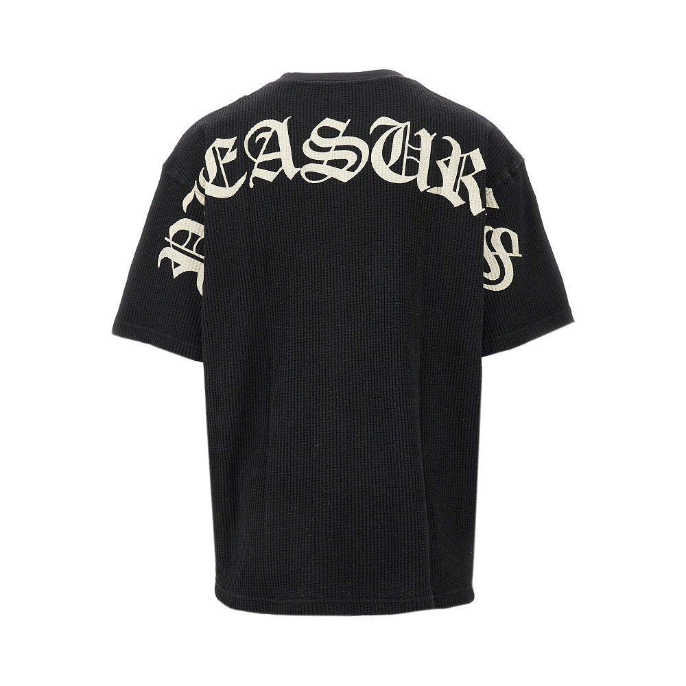 Waffle jersey T-shirt with logo print