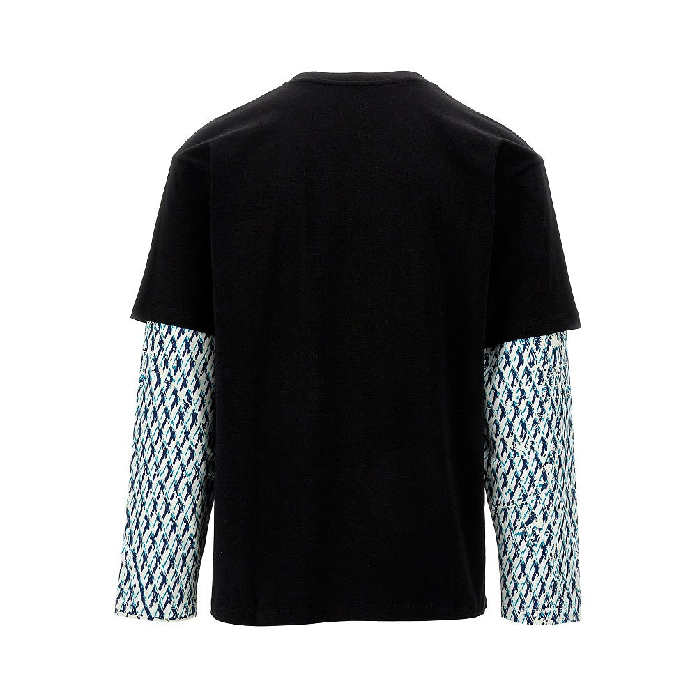 Logo print faux layering T-shirt
