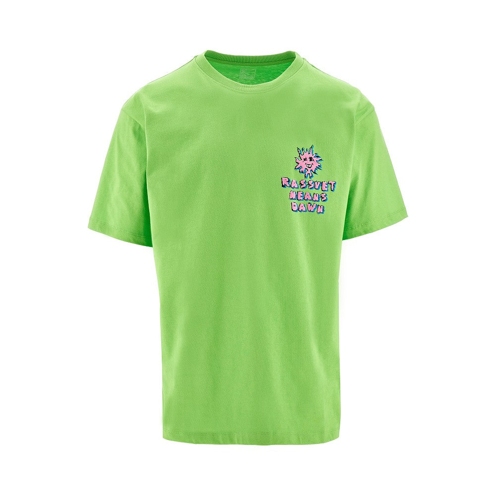 T-shirt con grafica floccata sul petto