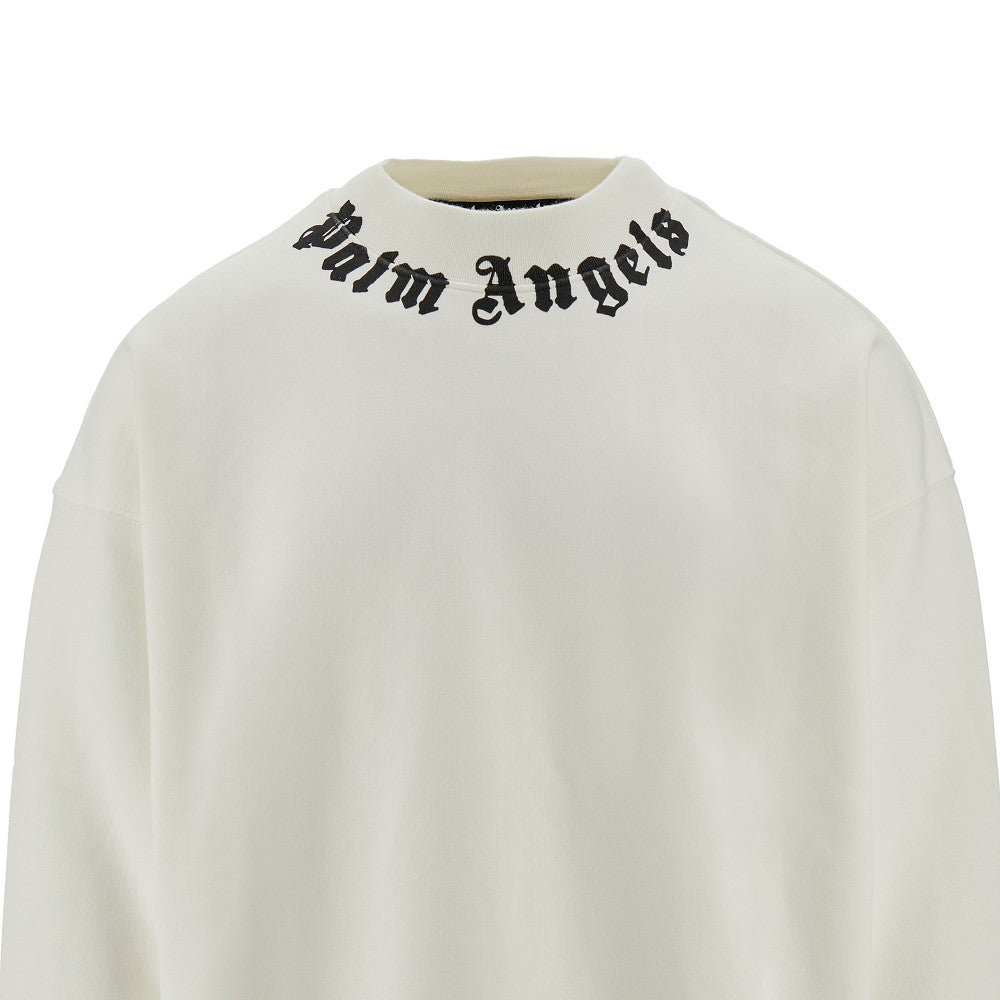 Neck logo print sweatshirt