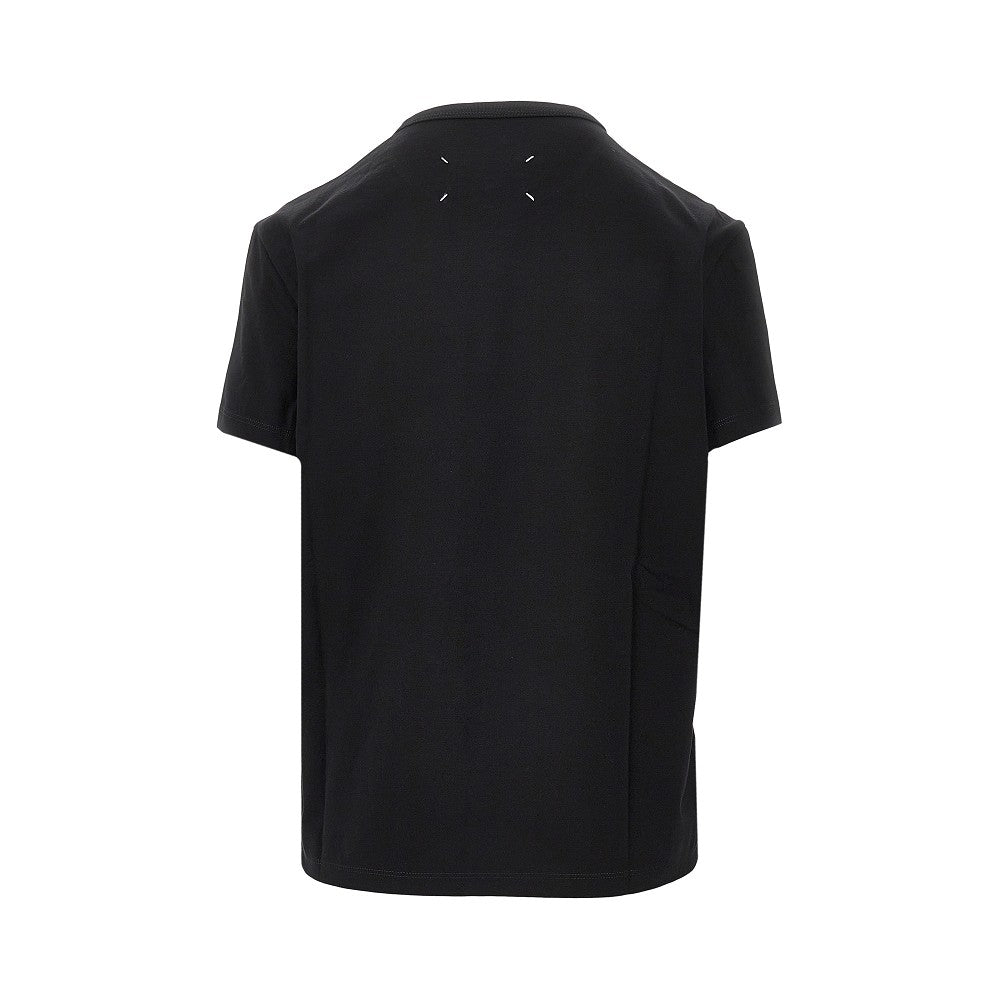 Upside down logo embroidery T-shirt