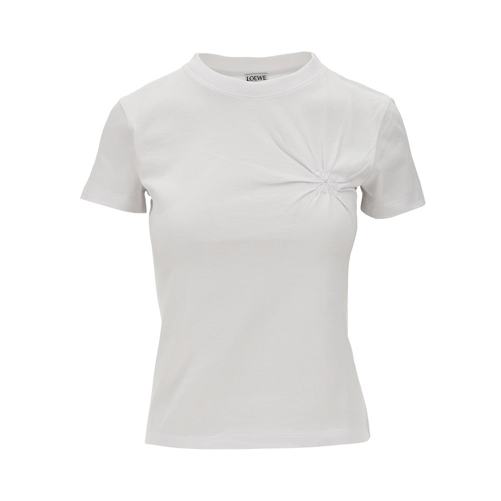T-shirt con ricamo Anagram arricciato