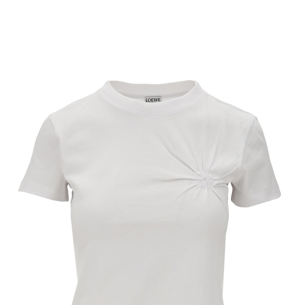 Gathered Anagram embroidery T-shirt