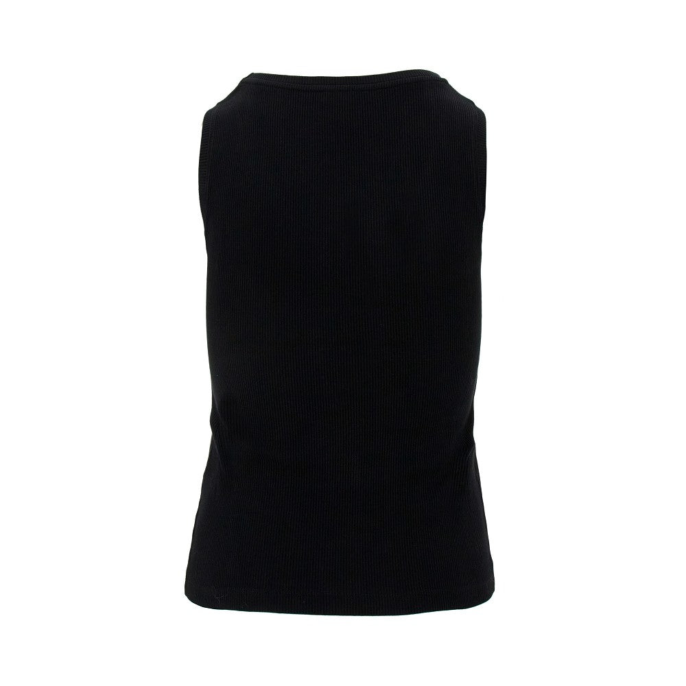 Anagram embroidery ribbed tank top