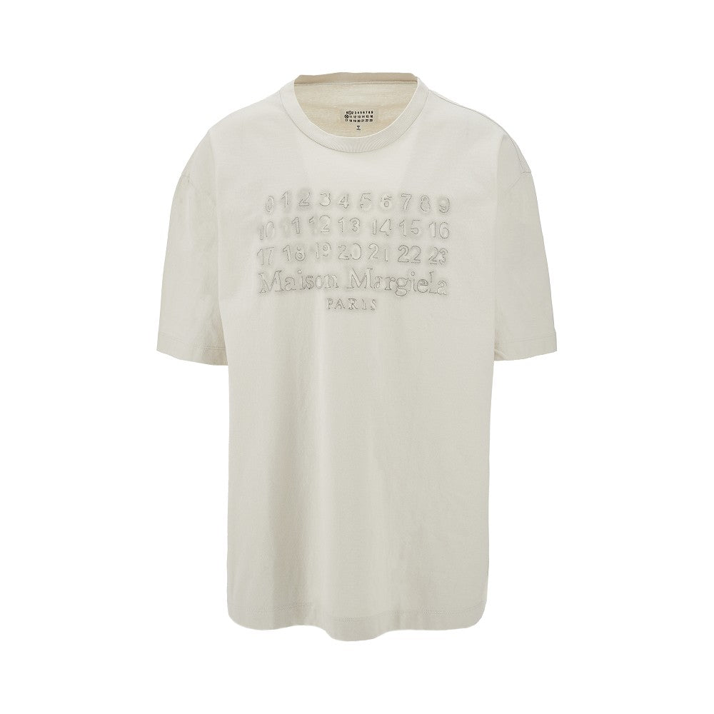 T-shirt oversize con logo impunturato