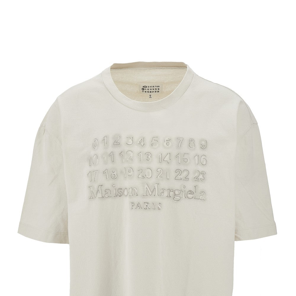 T-shirt oversize con logo impunturato