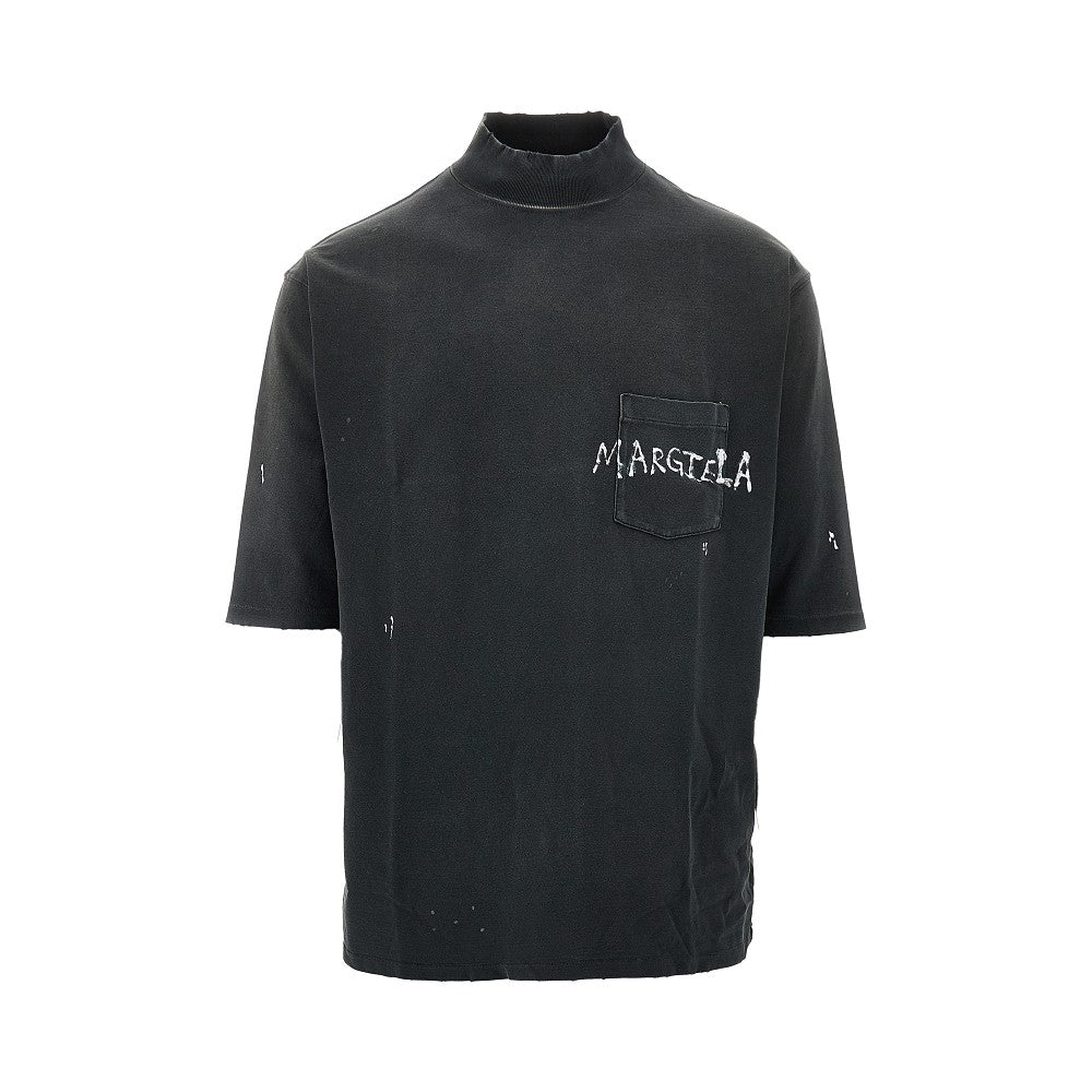 T-shirt distressed con stampa logo