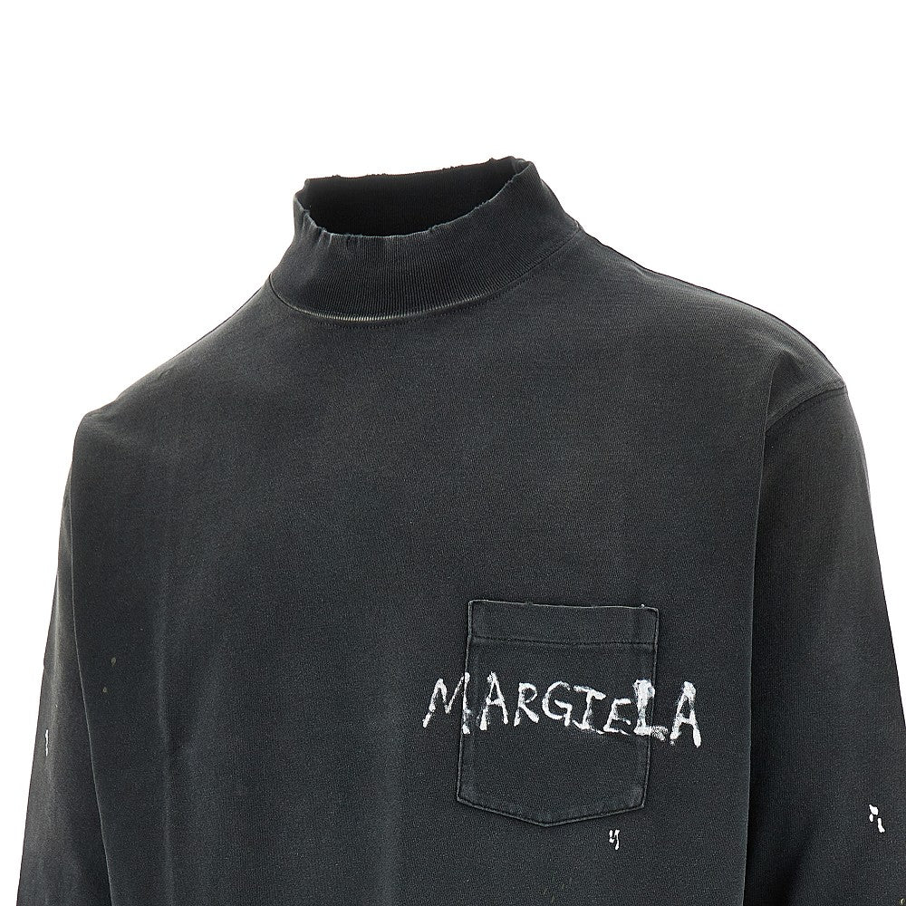 T-shirt distressed con stampa logo