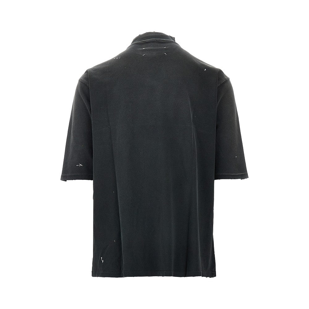 T-shirt distressed con stampa logo