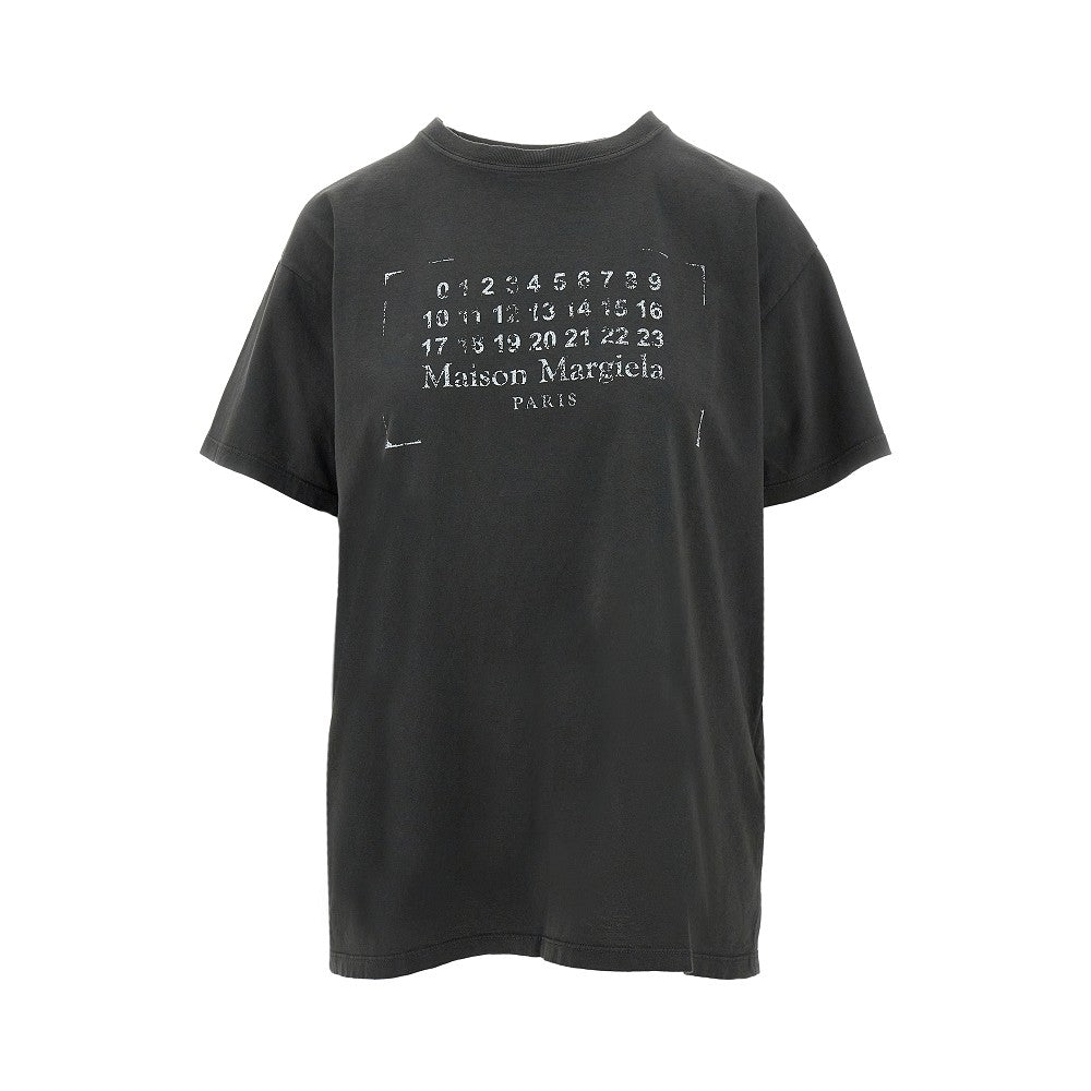 T-shirt con stampa logo scolorito