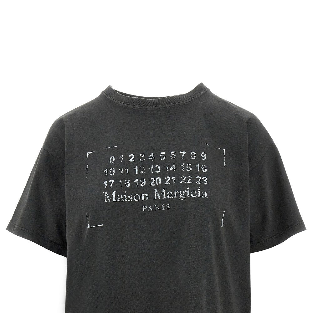 T-shirt con stampa logo scolorito