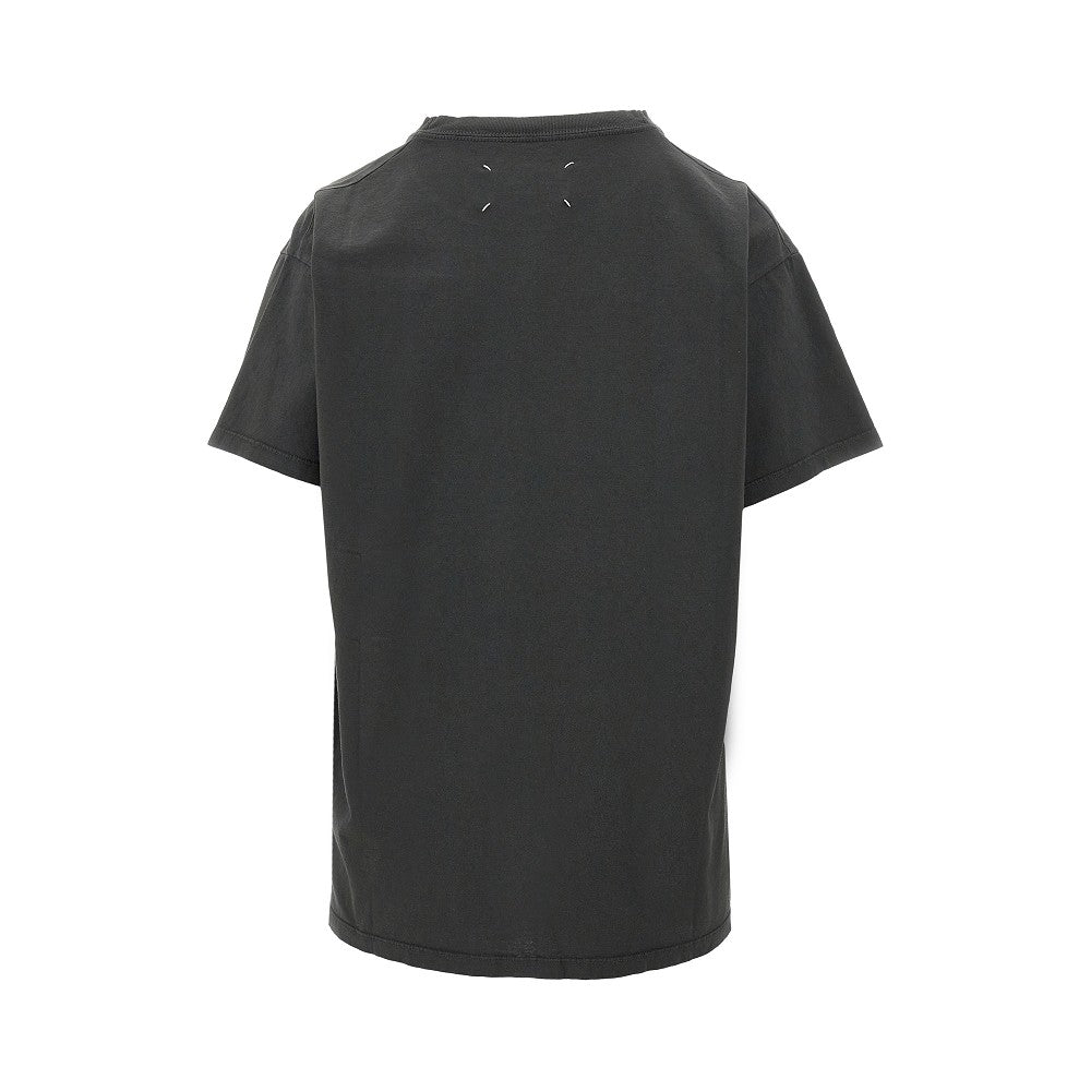 T-shirt con stampa logo scolorito