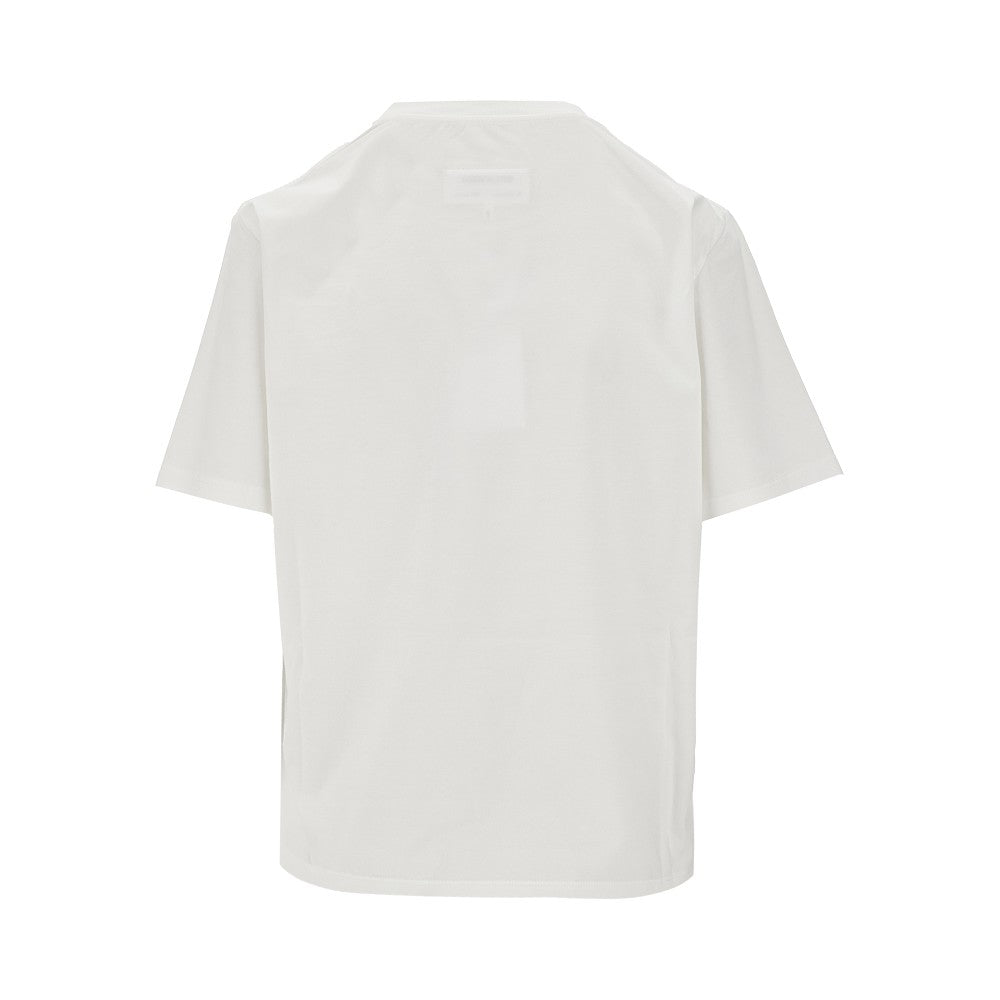 T-shirt con etichetta logo effetto scotch