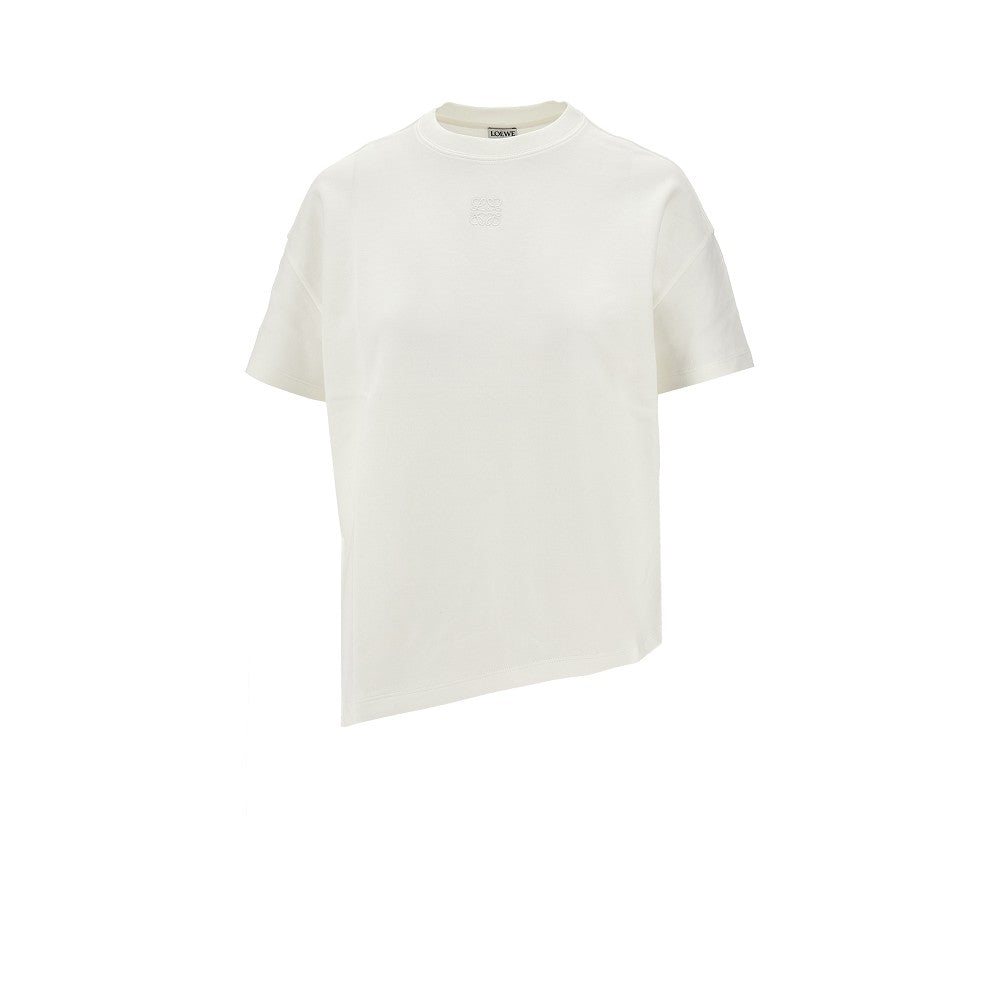 T-shirt asimmetrica con ricamo Anagram