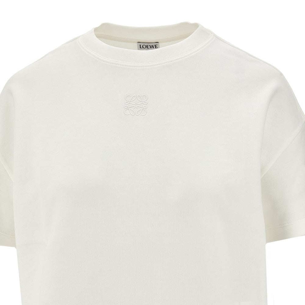T-shirt asimmetrica con ricamo Anagram