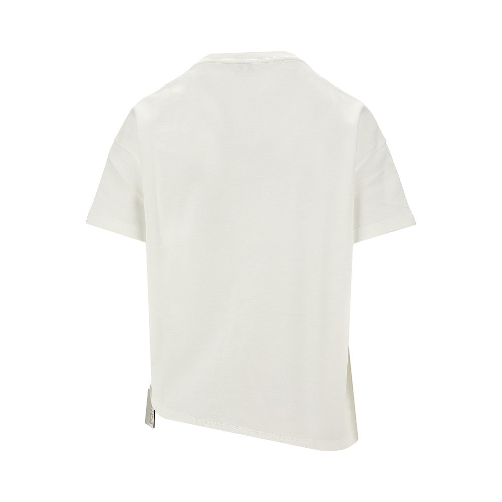 T-shirt asimmetrica con ricamo Anagram