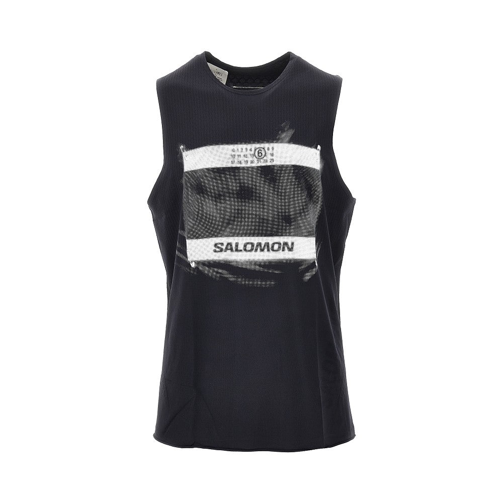 Technical jersey top with front print