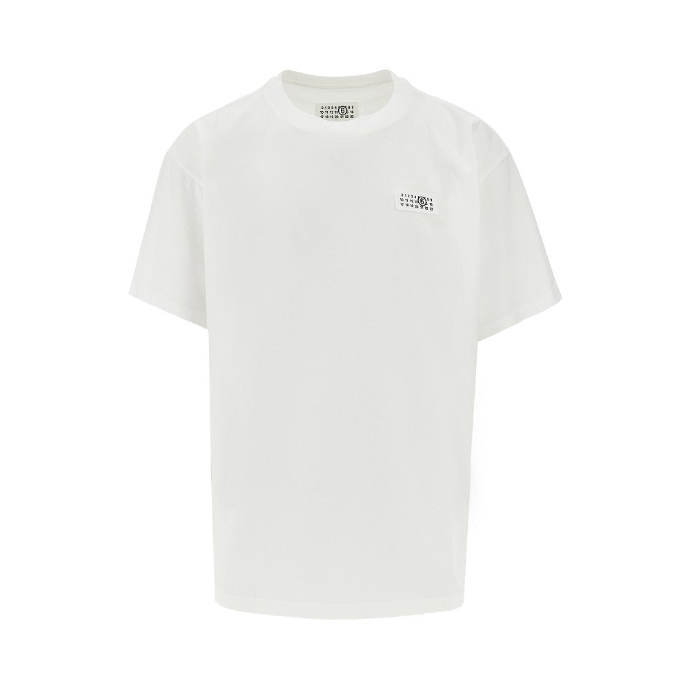 Trompe l'oeil print label T-shirt