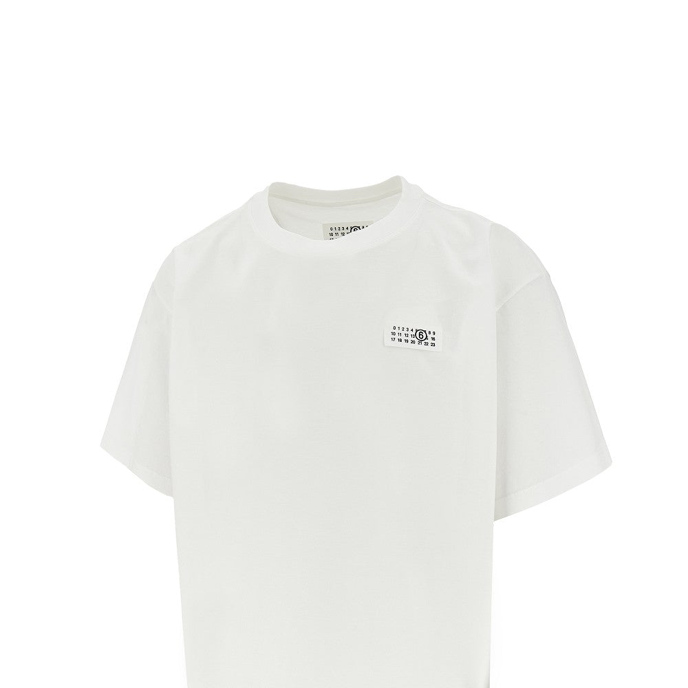 Trompe l'oeil print label T-shirt