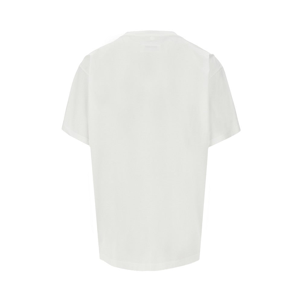 Trompe l'oeil print label T-shirt