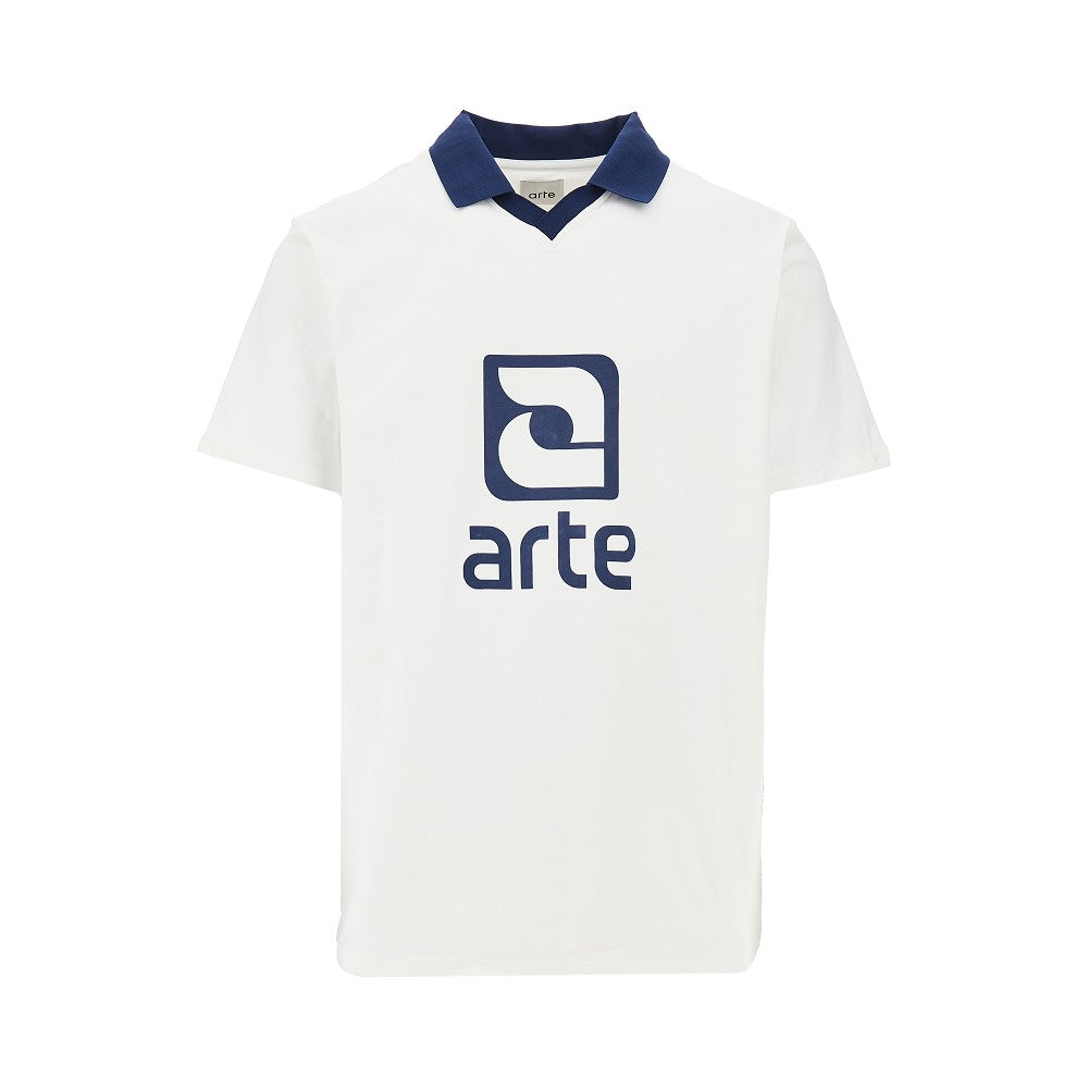 T-shirt in jersey stretch con stampa logo