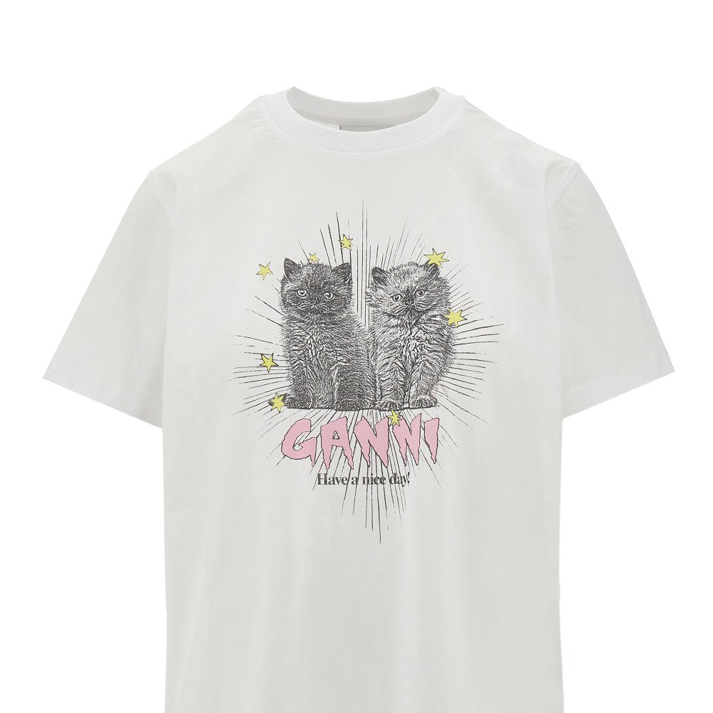 Kittens print organic cotton T-shirt