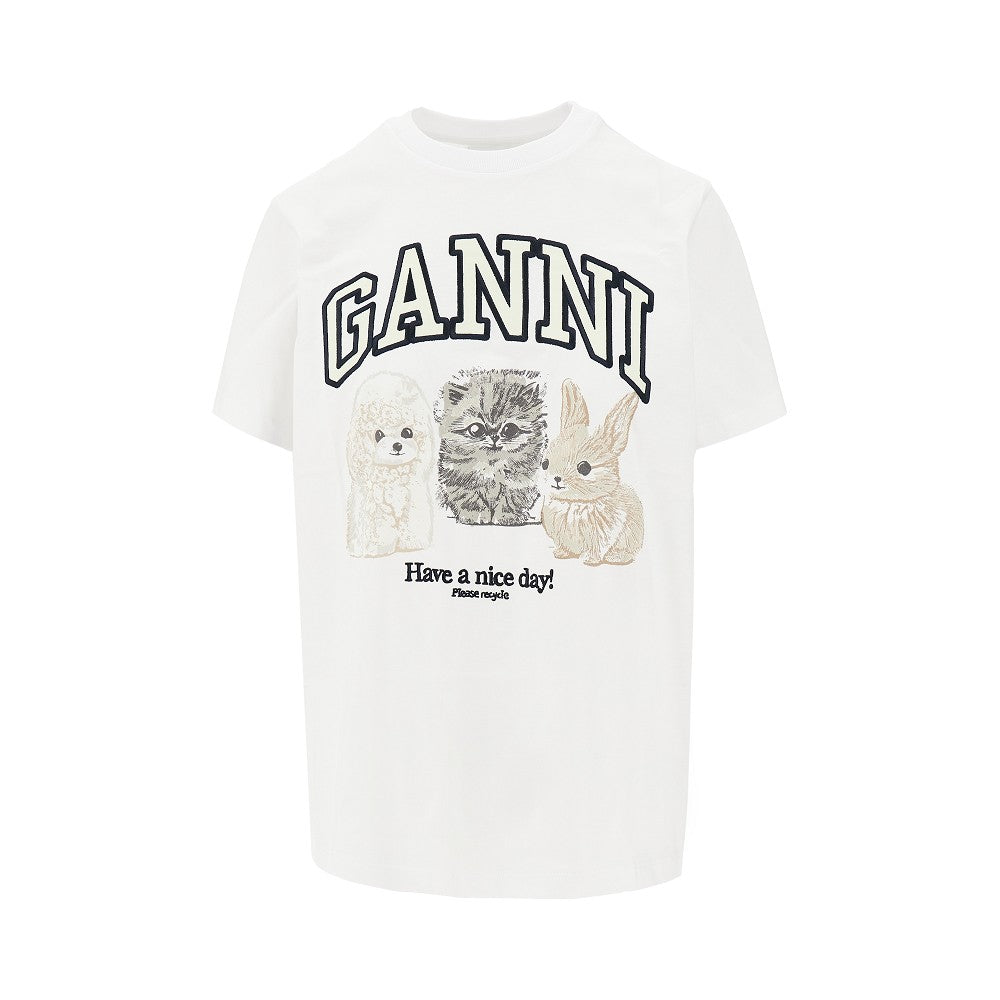 T-shirt in cotone organico stampa Animal