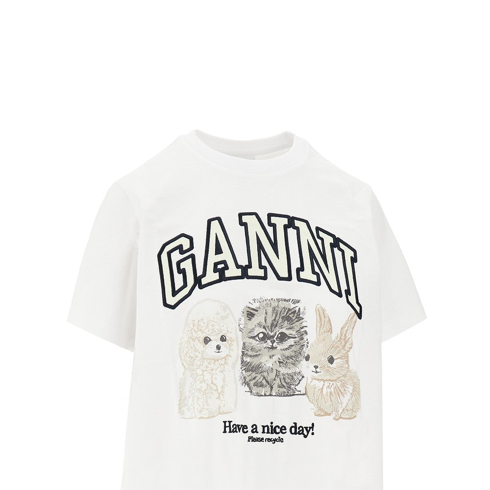 T-shirt in cotone organico stampa Animal