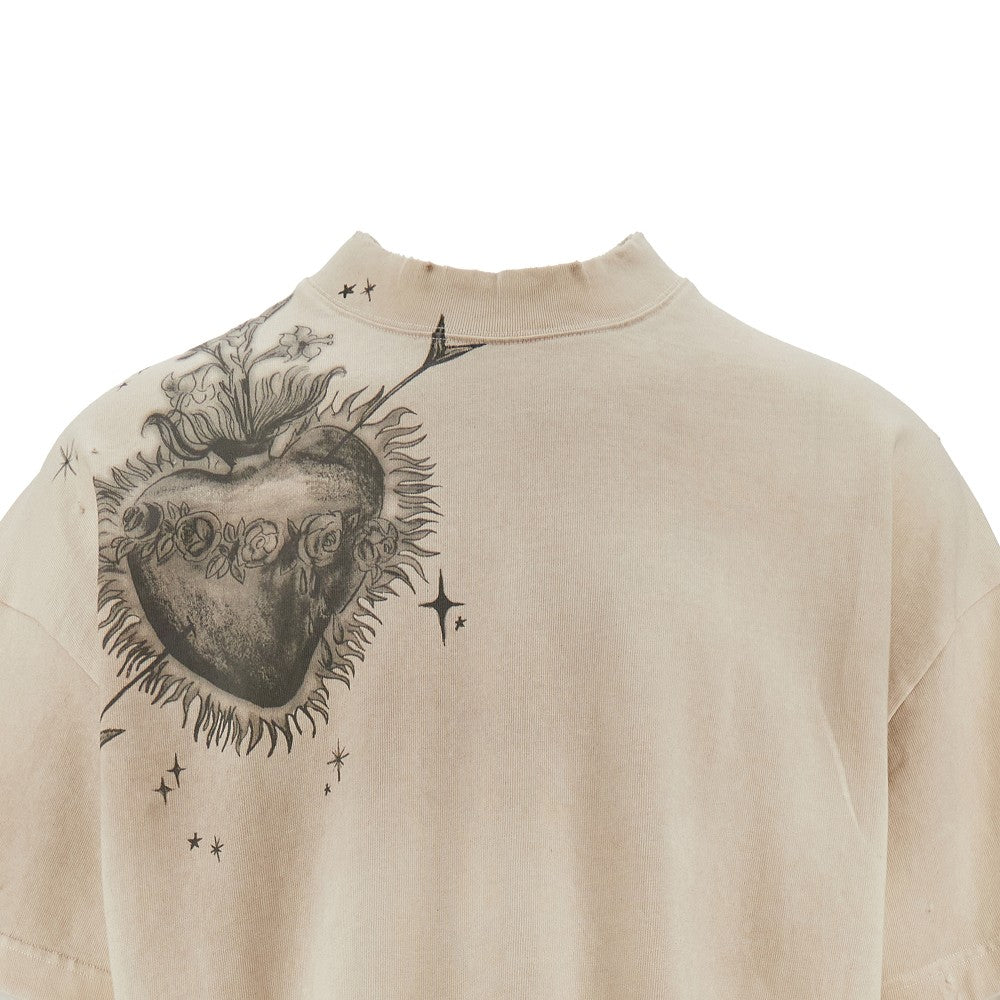 T-shirt effetto consumato &#39;Heart&#39;